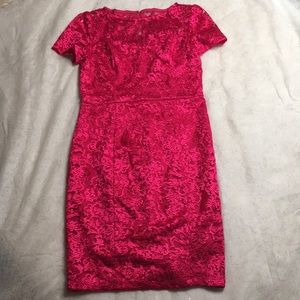 NikiBiki Womens Dark Pink Lace Lined MIDI Dress Size Medium